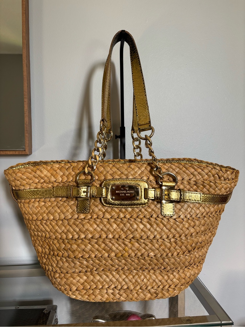 Y2K MK Hamilton Woven Straw Tote